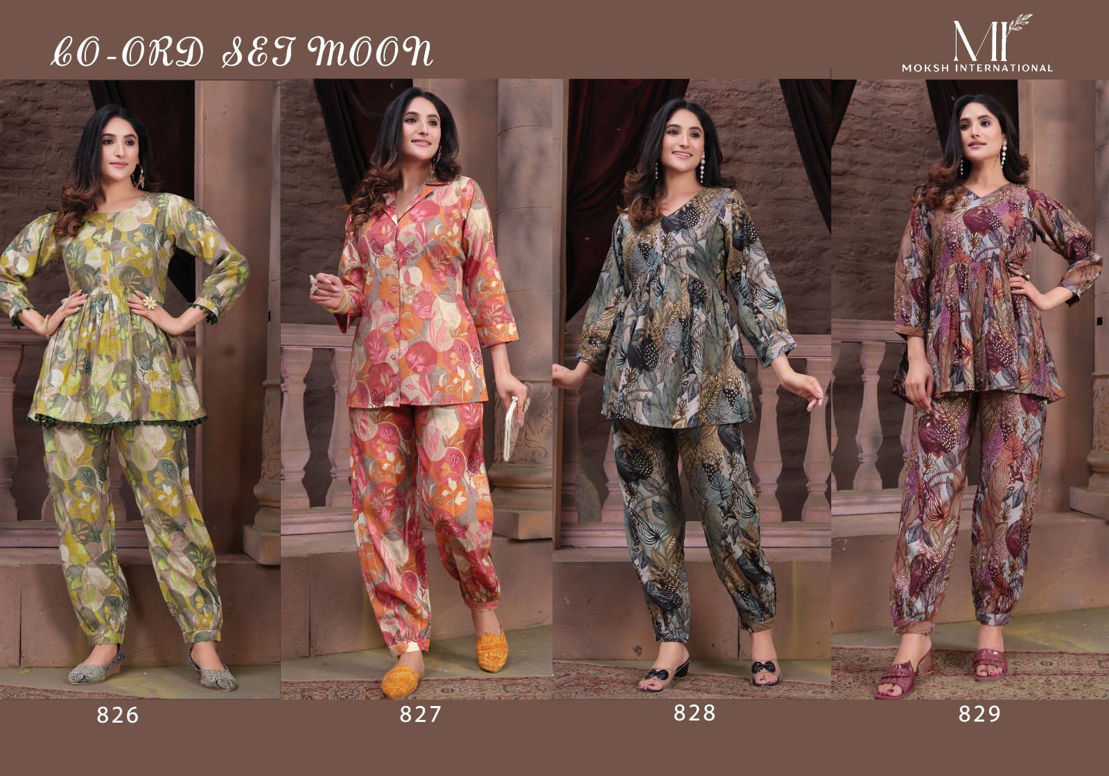Moksh Co Ord Moon Premium Chanderi Kurti Bottom Catalog
